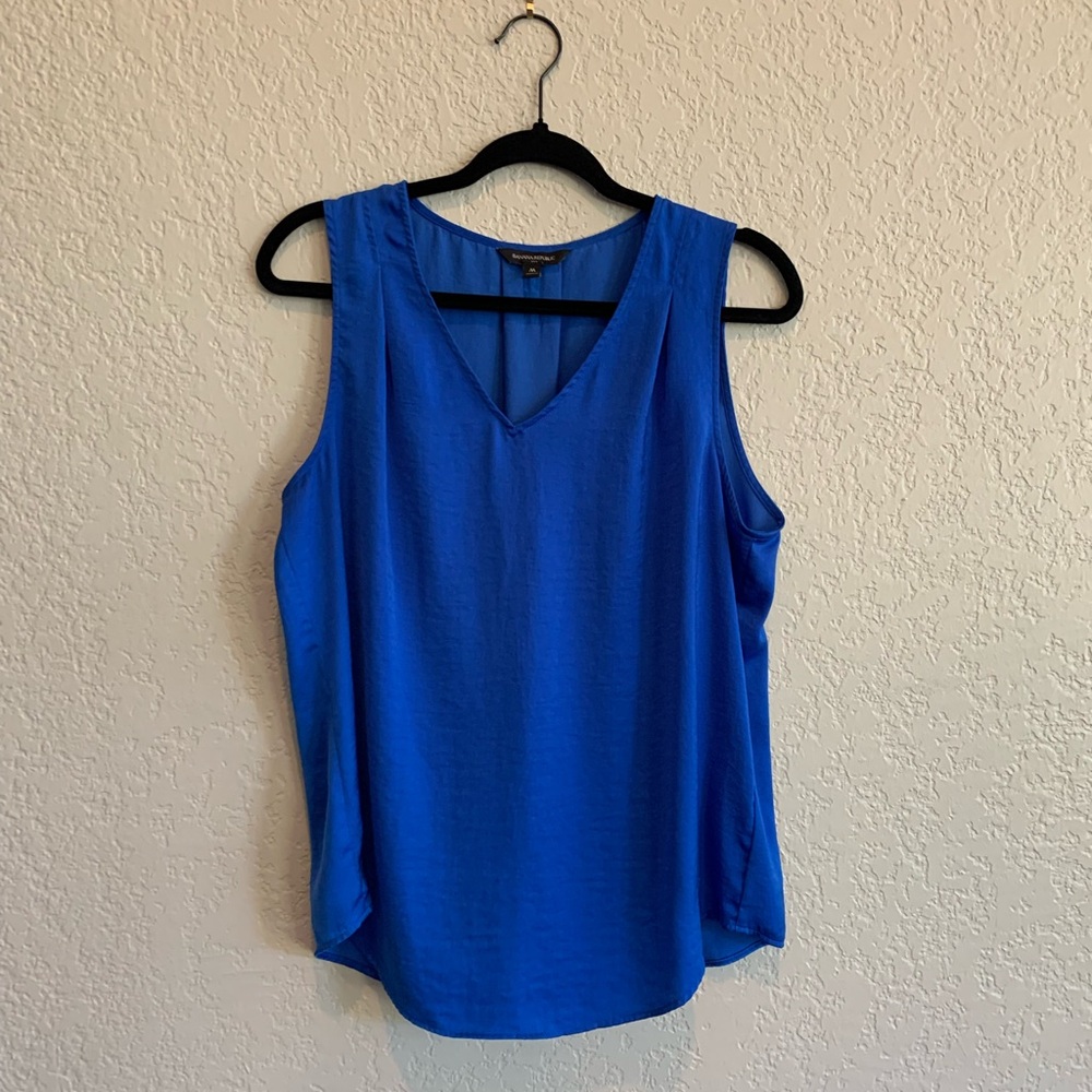 Banana Republic Sleeveless V-Neck Top, Cobalt Blue